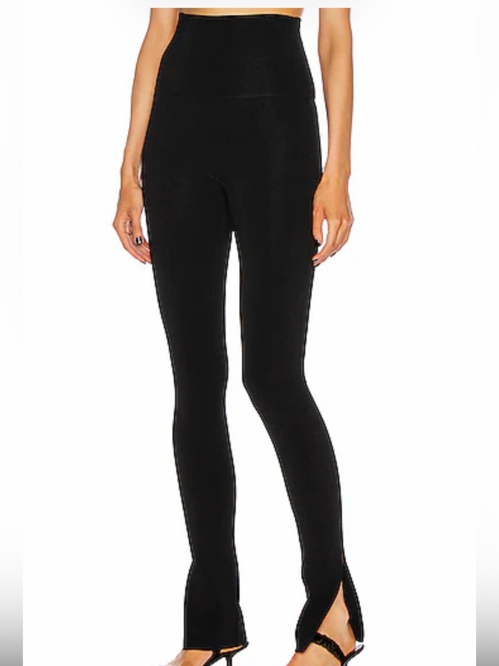 Khaite Ronnie Leggings High-Waist Black Split-Hem Women's Pants L
